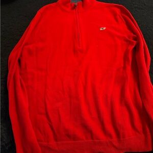 Men's Red Half-Zip Sweater
